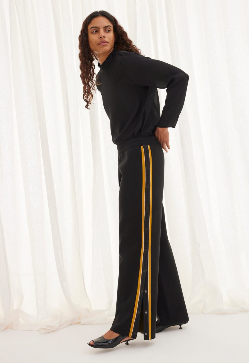 Jac + Jack NAGNATA Side Snap Track Pant - Black/Turmeric