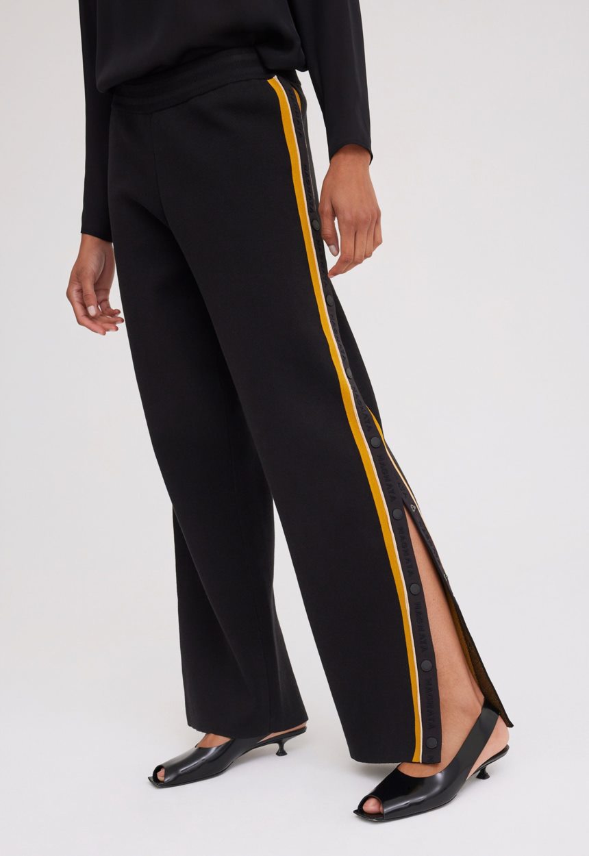 Jac + Jack NAGNATA Side Snap Track Pant - Black/Turmeric