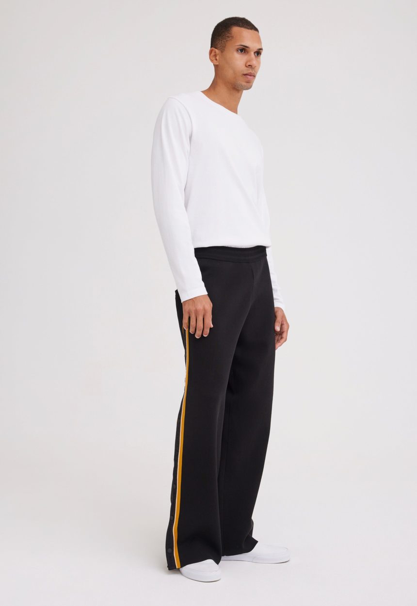 Jac + Jack NAGNATA Side Snap Track Pant - Black/Turmeric