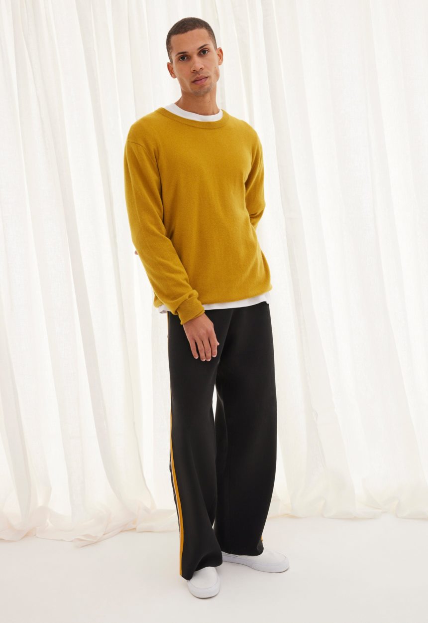 Jac + Jack NAGNATA Side Snap Track Pant - Black/Turmeric