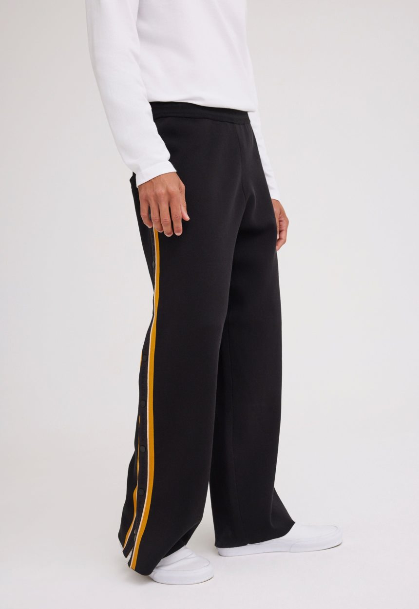 Jac + Jack NAGNATA Side Snap Track Pant - Black/Turmeric