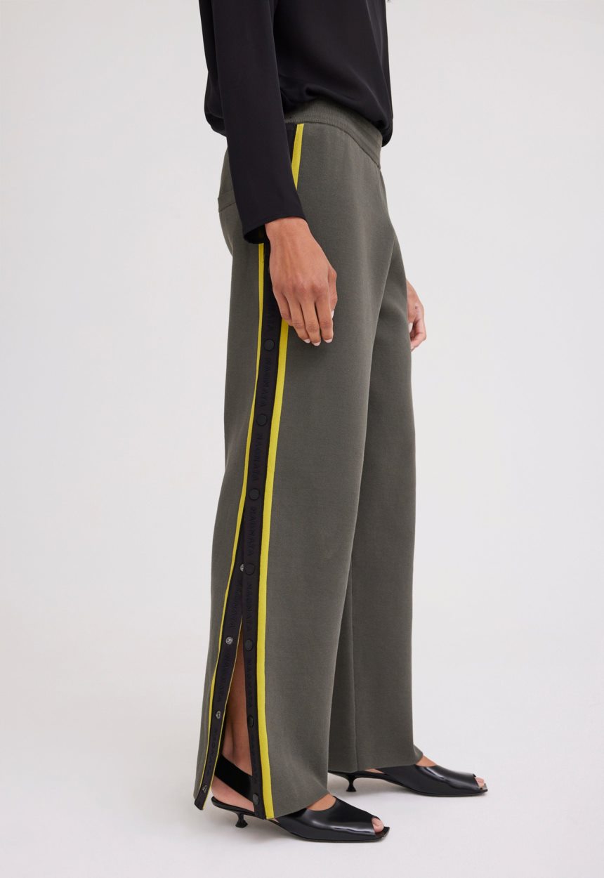 Jac + Jack NAGNATA Side Snap Track Pant - Forest/Chartreuse