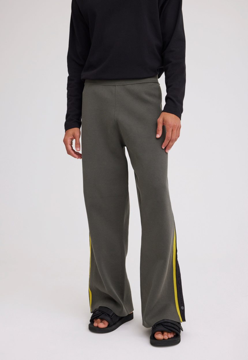 Jac + Jack NAGNATA Side Snap Track Pant - Forest/Chartreuse