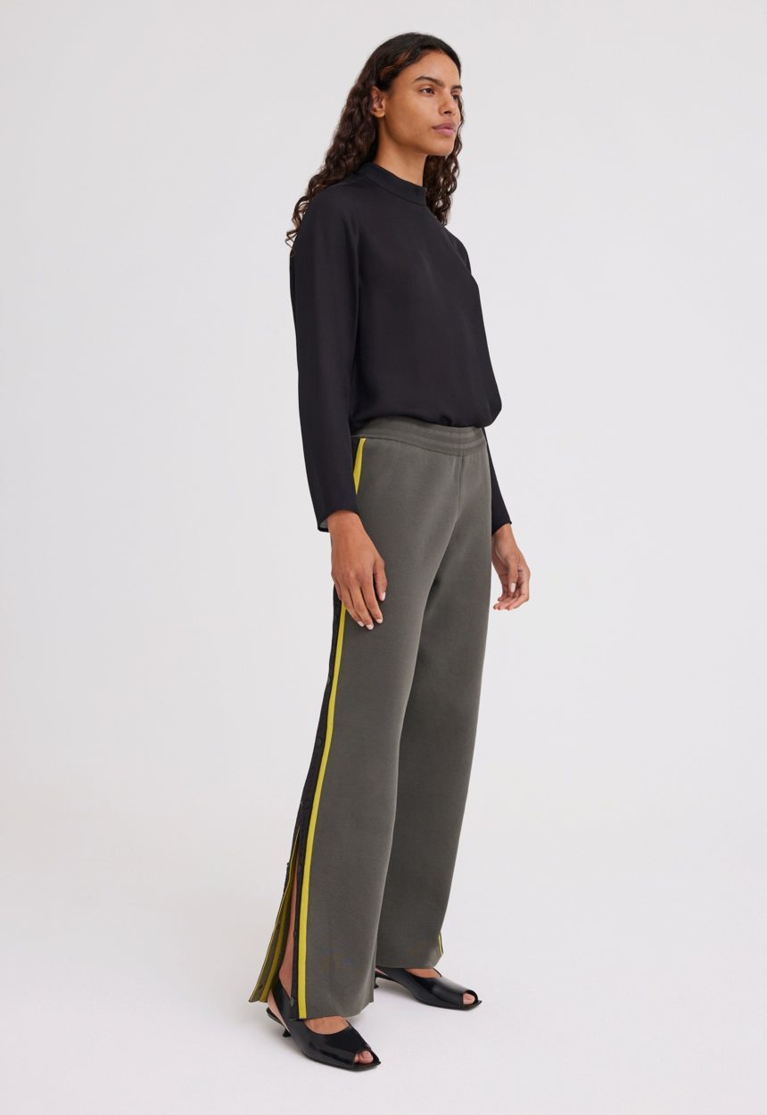 Jac + Jack NAGNATA Side Snap Track Pant - Forest/Chartreuse