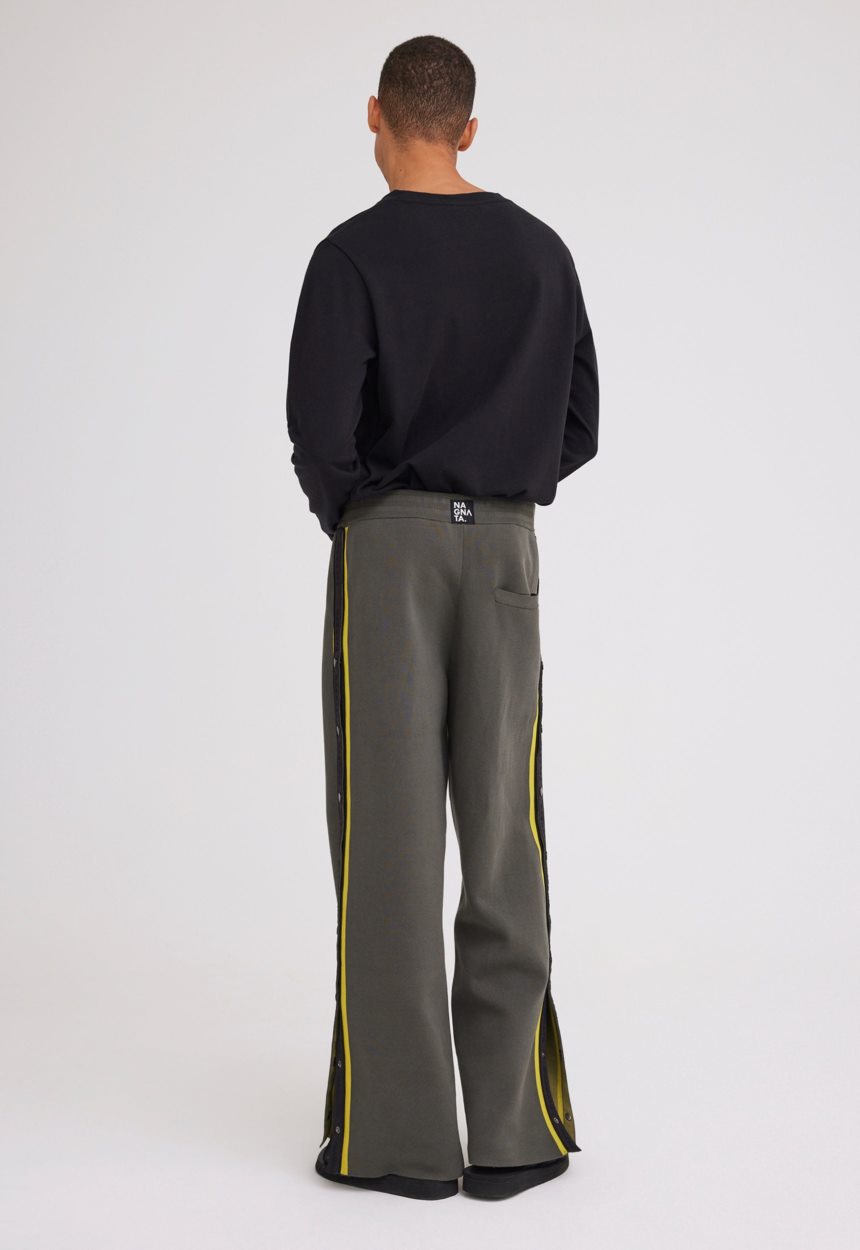 Jac + Jack NAGNATA Side Snap Track Pant - Forest/Chartreuse