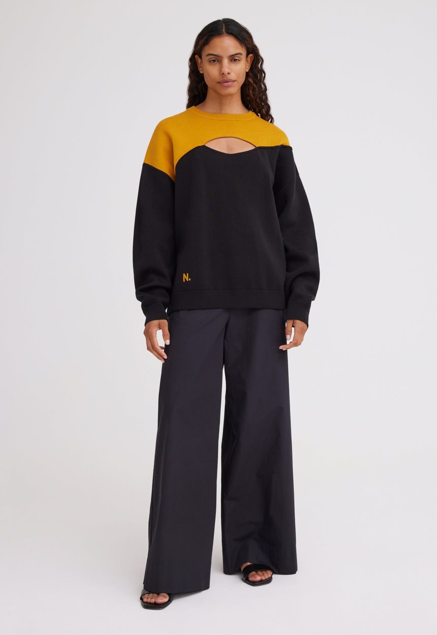 Jac + Jack NAGNATA Balance Crew Neck - Black/Turmeric