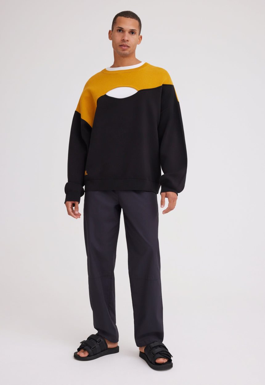 Jac + Jack NAGNATA Balance Crew Neck - Black/Turmeric