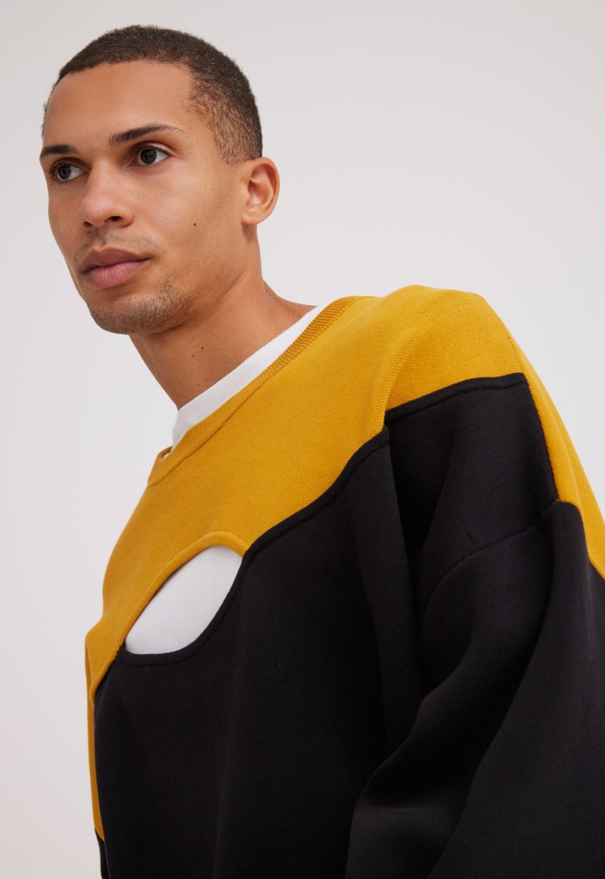 Jac + Jack NAGNATA Balance Crew Neck - Black/Turmeric