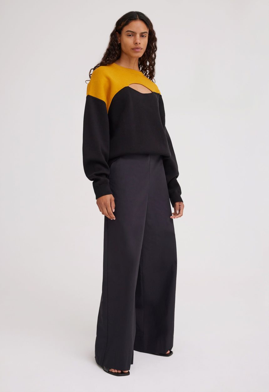 Jac + Jack NAGNATA Balance Crew Neck - Black/Turmeric