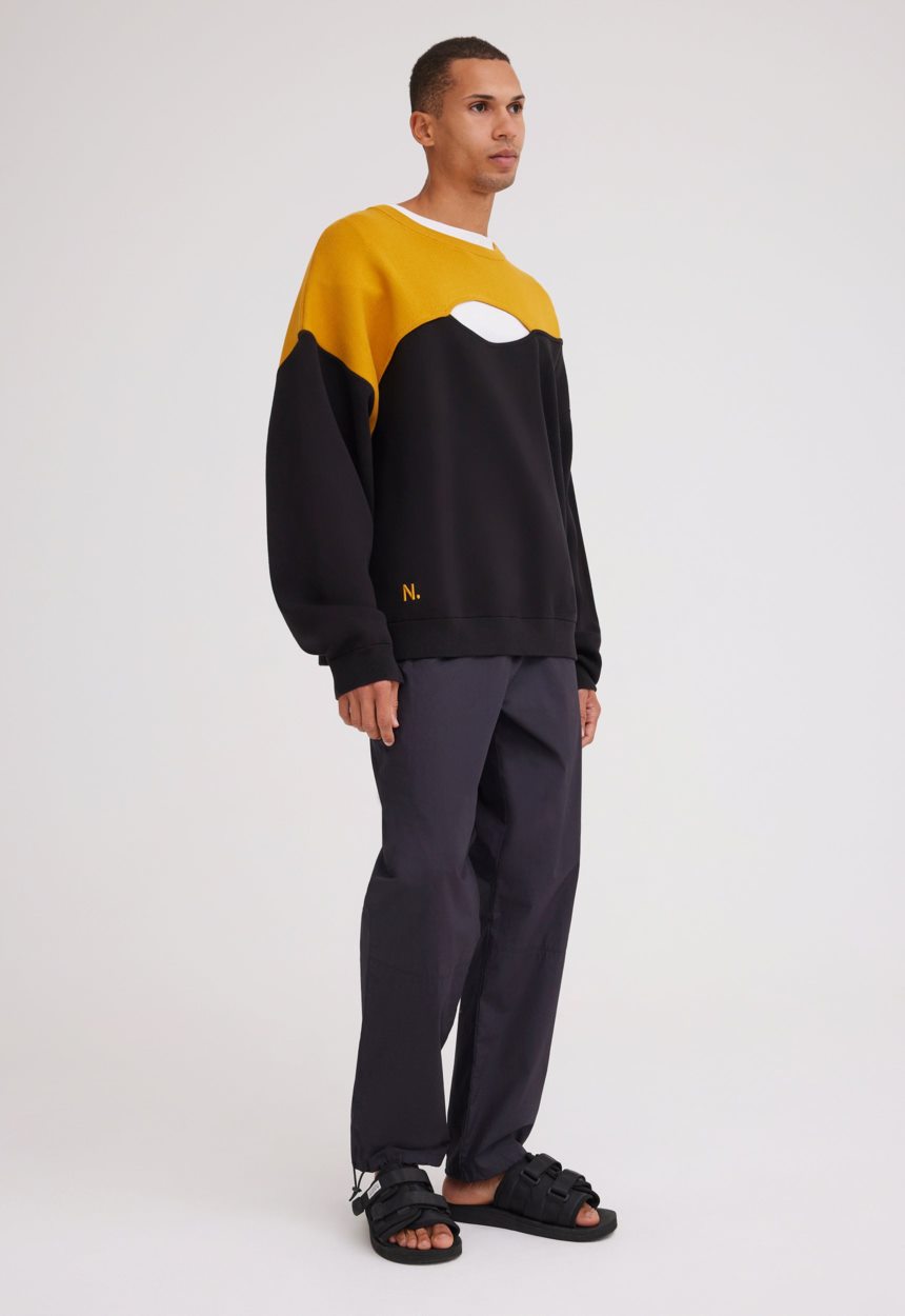 Jac + Jack NAGNATA Balance Crew Neck - Black/Turmeric