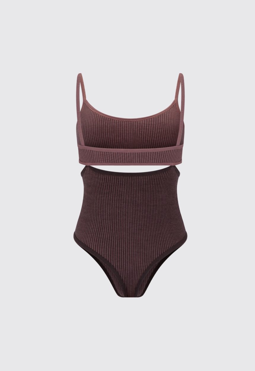 Jac + Jack NAGNATA Splice Bodysuit - Chocolate Brown