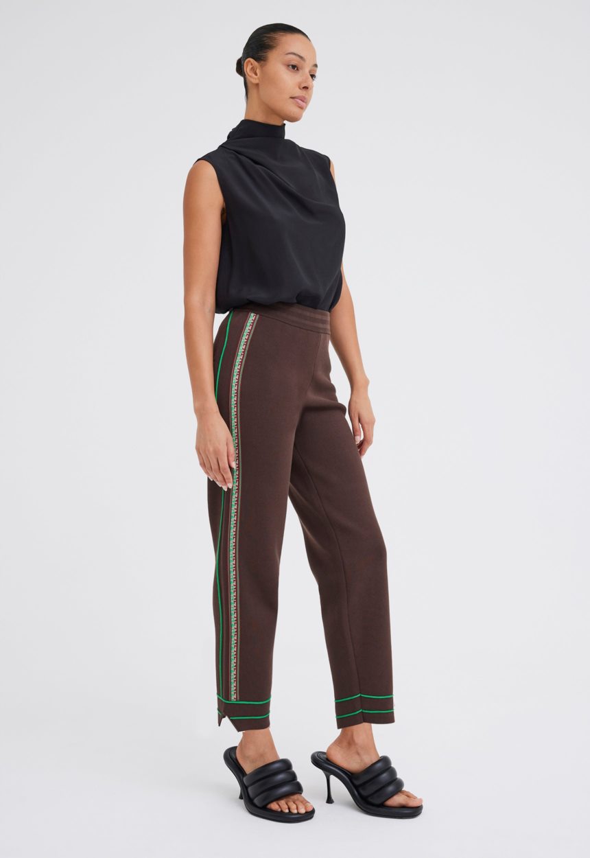 Jac + Jack NAGNATA Symbol Track Pant - Chocolate Brown