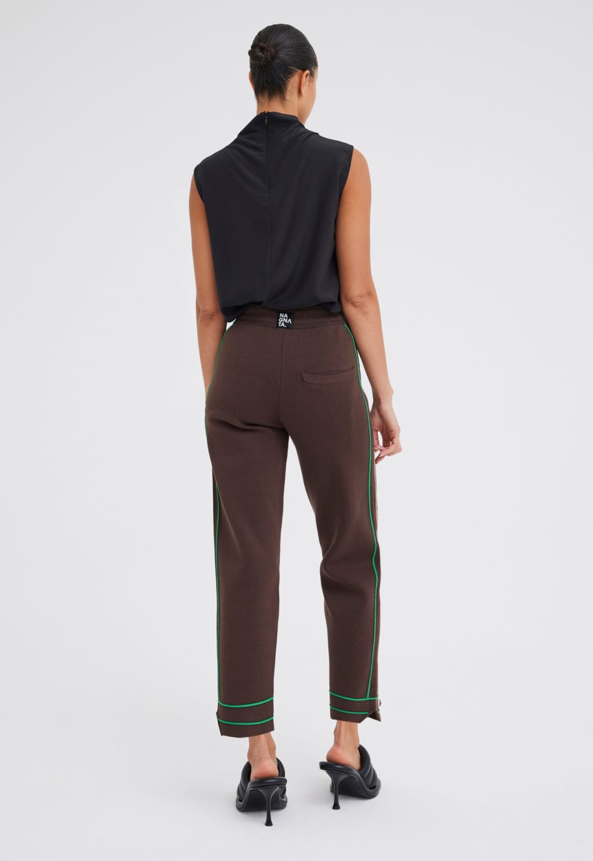 Jac + Jack NAGNATA Symbol Track Pant - Chocolate Brown