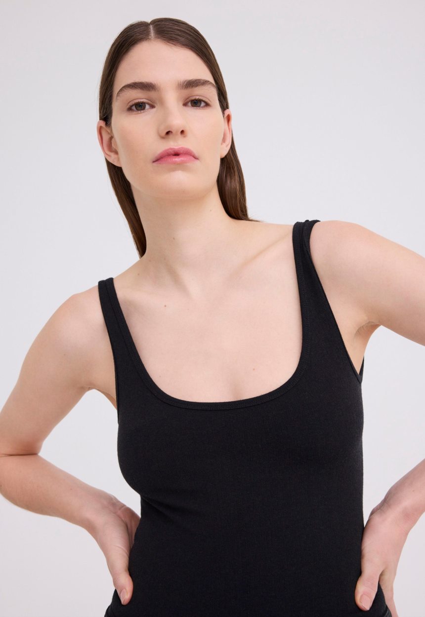 Jac + Jack NAGNATA Classic Wool Bodysuit - Black