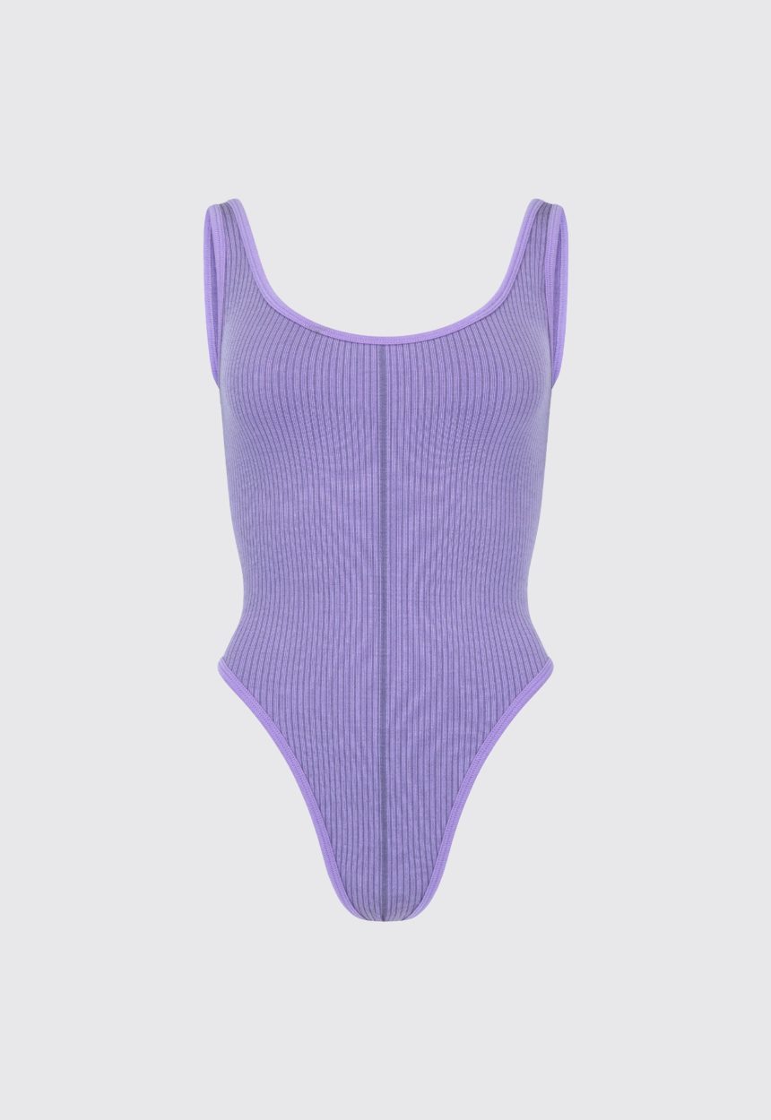 Jac + Jack NAGNATA Classic Wool Bodysuit - Iris Purple