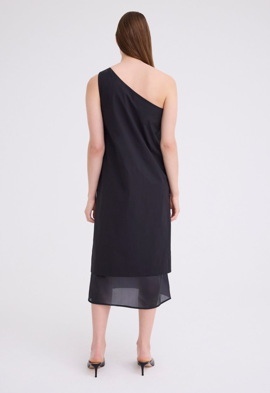 Jac + Jack Incline One Shoulder Dress - Black