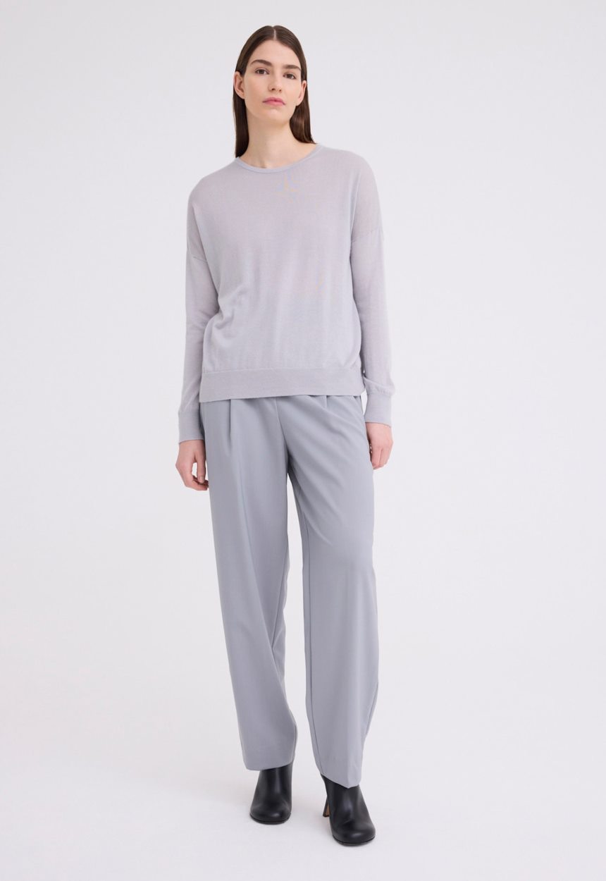 Jac + Jack Tod Silk Cashmere Sweater - Frost Grey