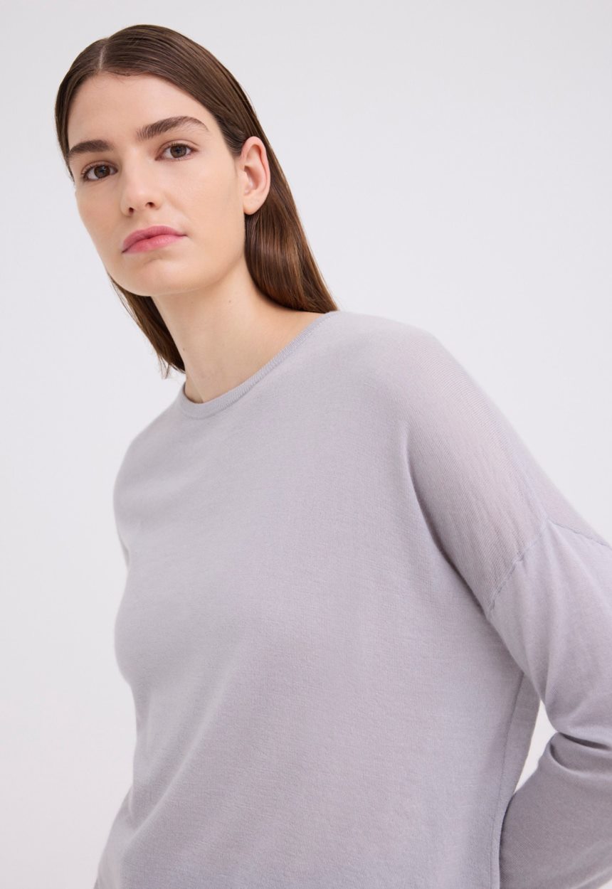 Jac + Jack Tod Silk Cashmere Sweater - Frost Grey