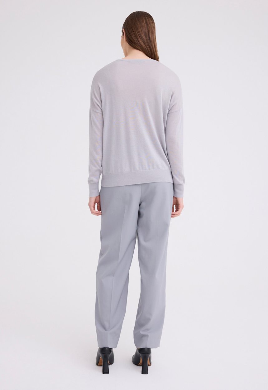 Jac + Jack Tod Silk Cashmere Sweater - Frost Grey