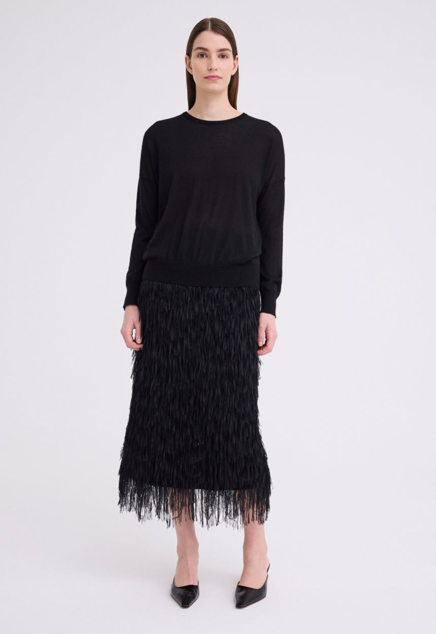 Jac + Jack Tod Silk Cashmere Sweater - Black