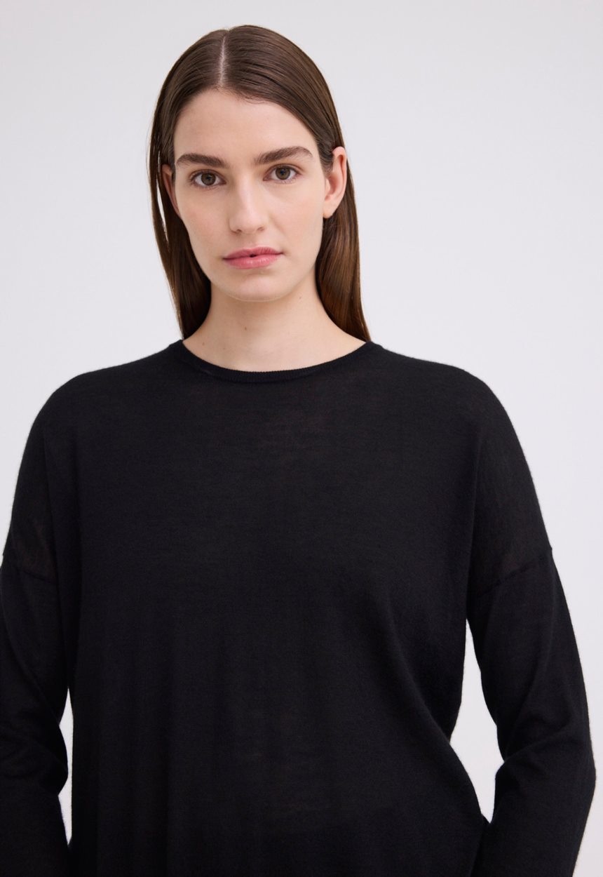 Jac + Jack Tod Silk Cashmere Sweater - Black