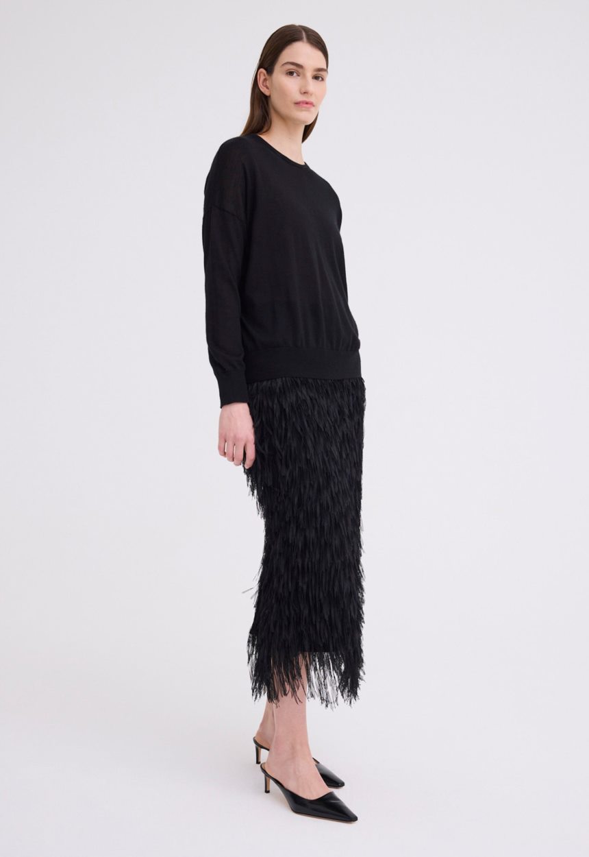 Jac + Jack Tod Silk Cashmere Sweater - Black