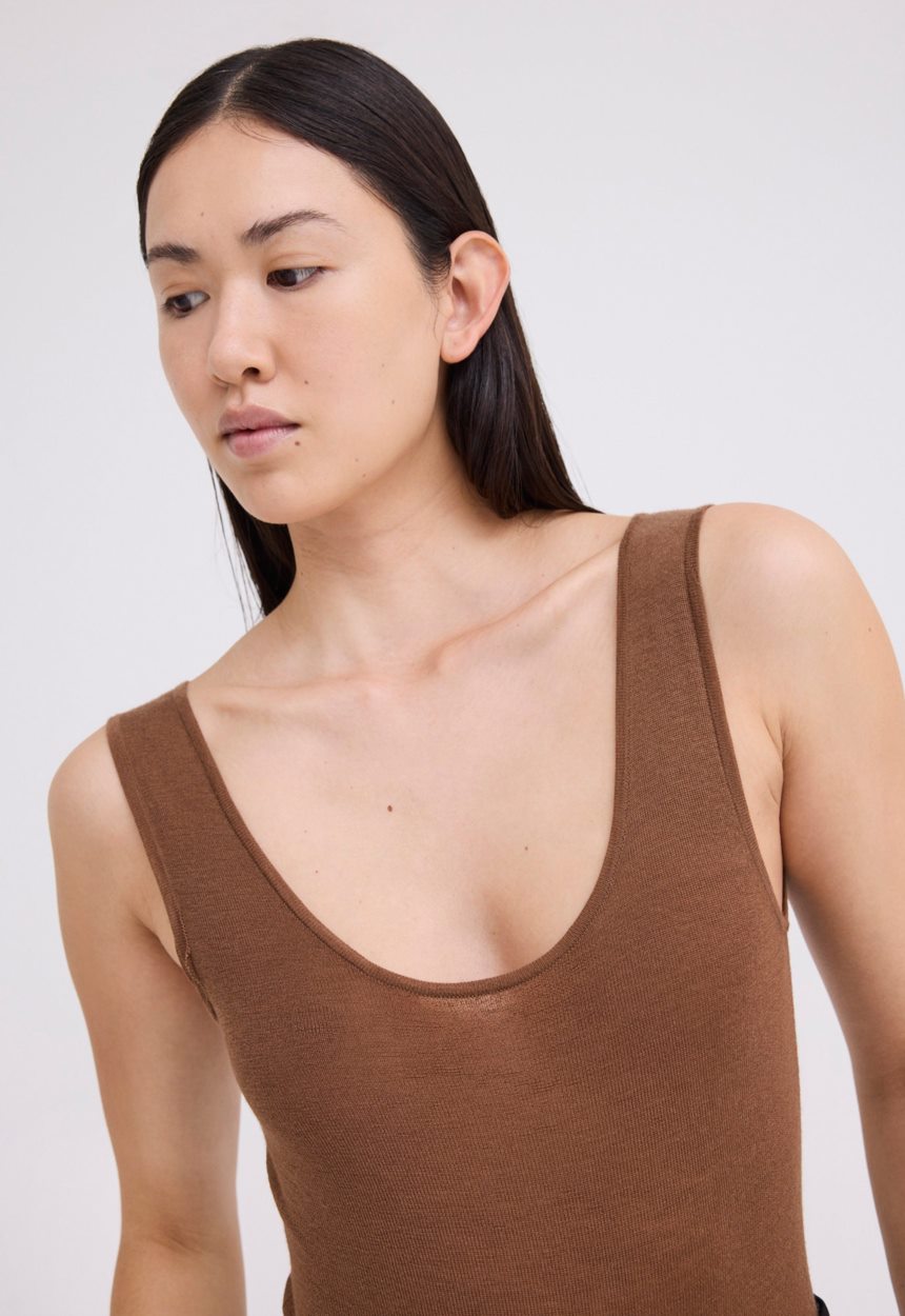 Jac + Jack Yoda Merino Wool Bodysuit - Dario Brown