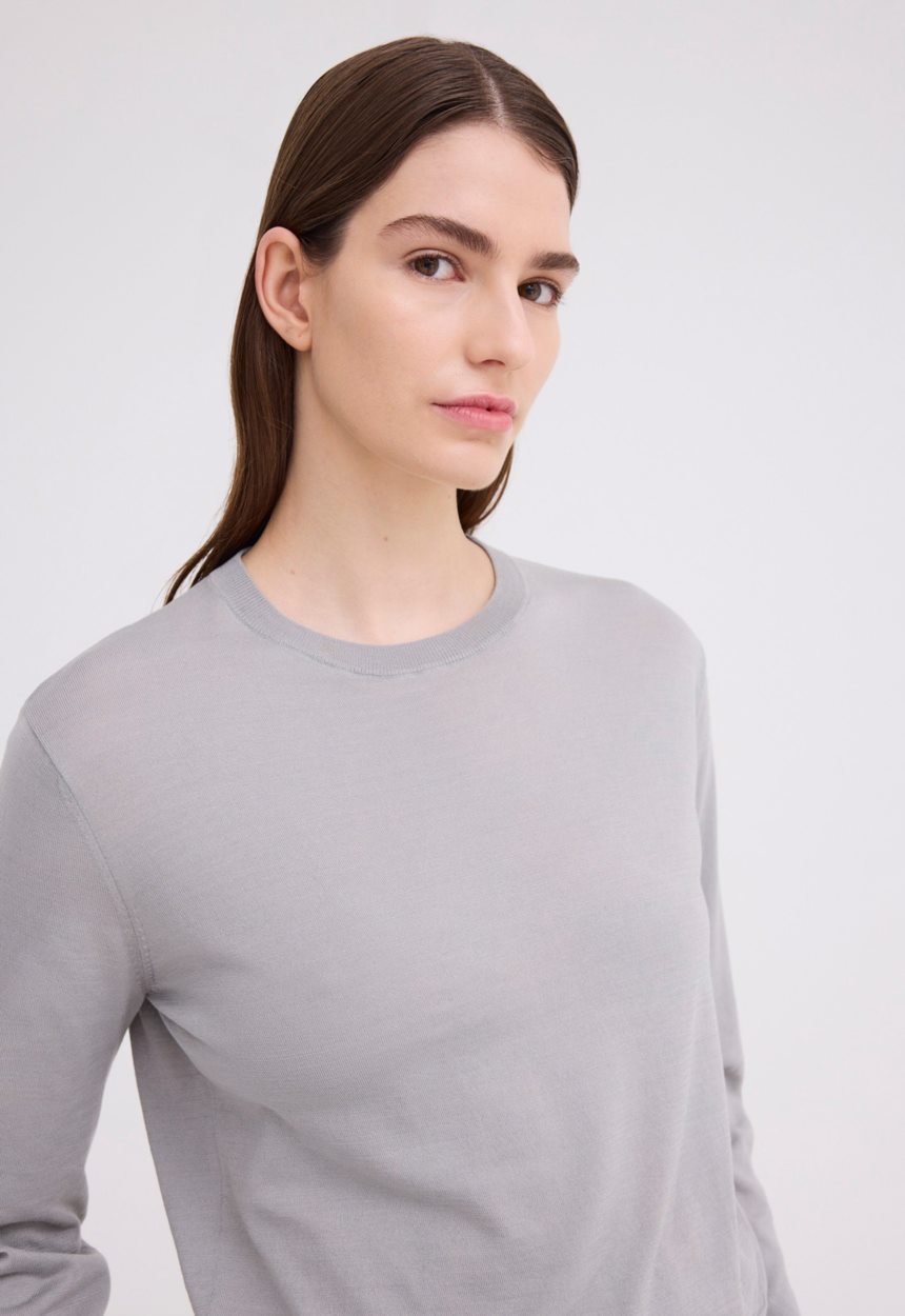 Jac + Jack Hex Cotton Sweater - Frost Grey