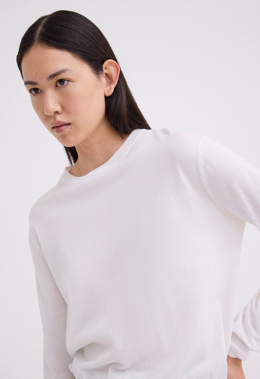 Jac + Jack Hex Cotton Sweater - White