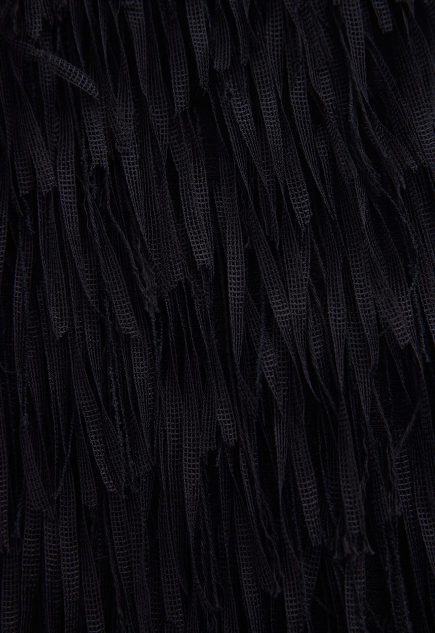 Jac + Jack Pillar Fringe Skirt - Black