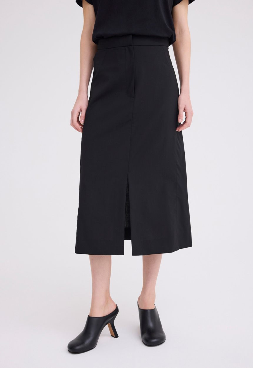 Jac + Jack Ridley Wool Midi Skirt - Black