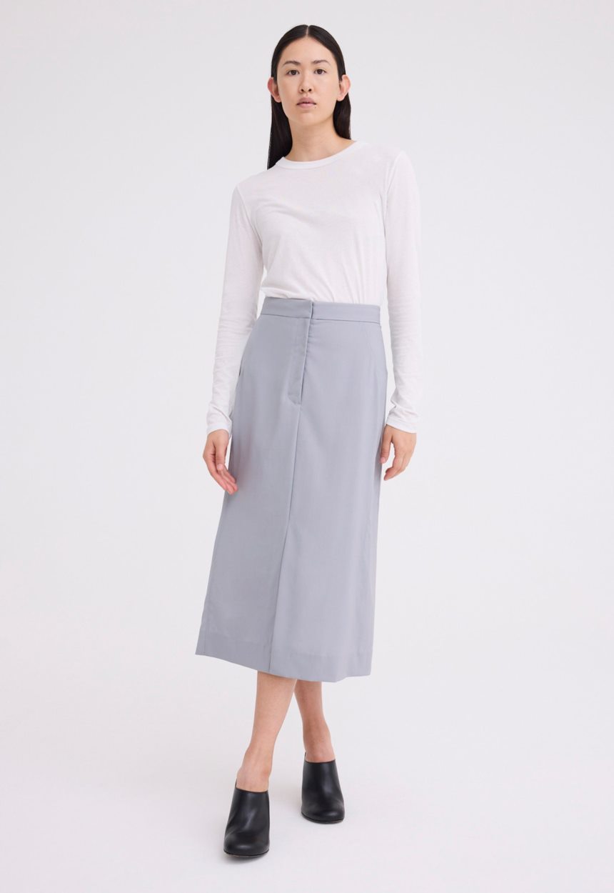 Jac + Jack Ridley Wool Midi Skirt - Oxide Grey