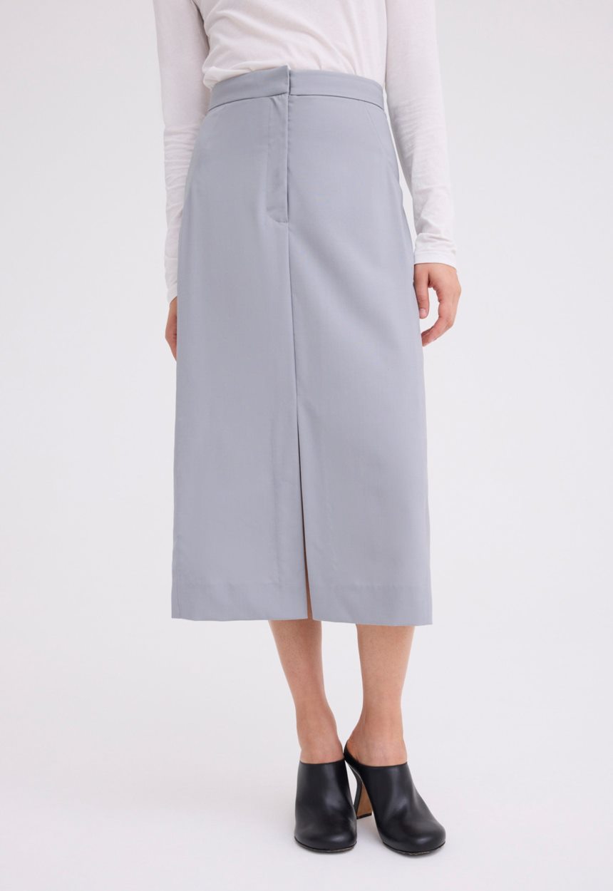 Jac + Jack Ridley Wool Midi Skirt - Oxide Grey