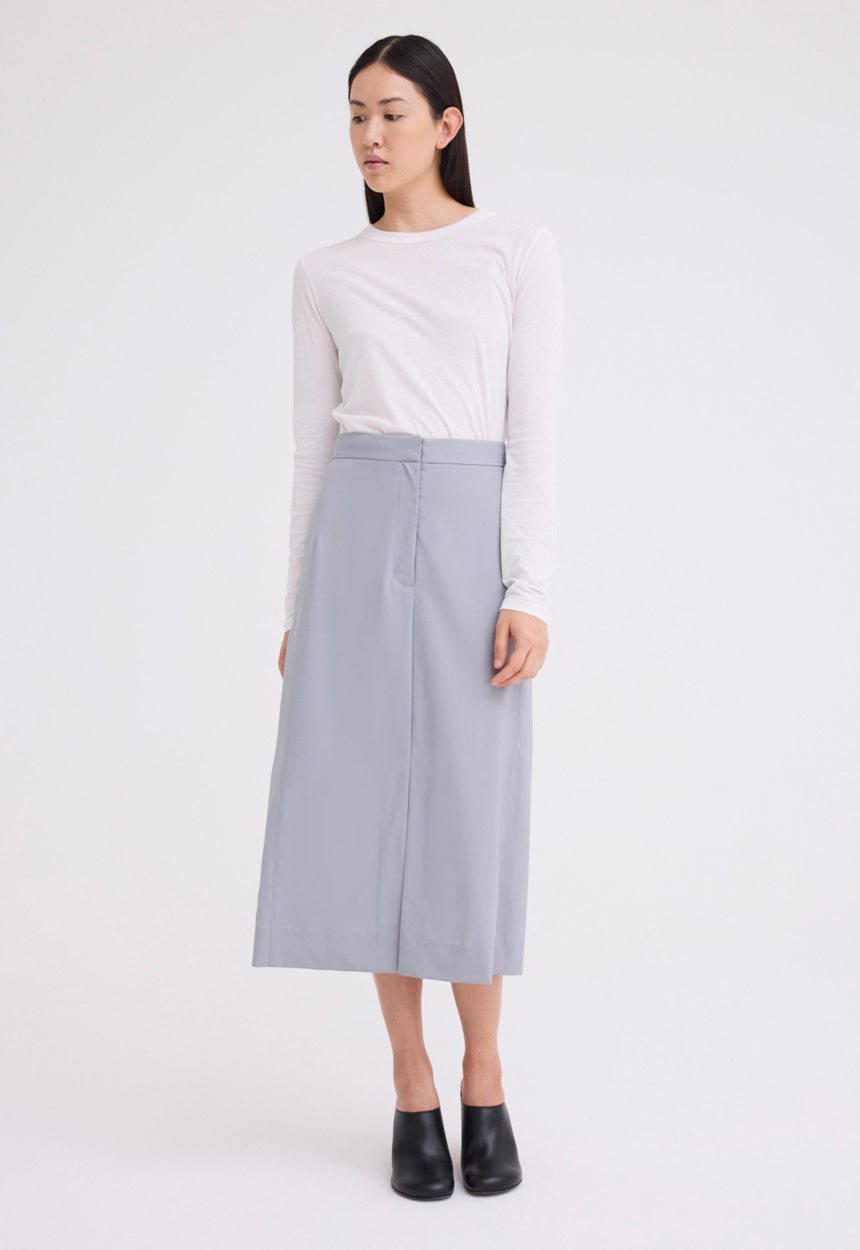 Jac + Jack Ridley Wool Midi Skirt - Oxide Grey